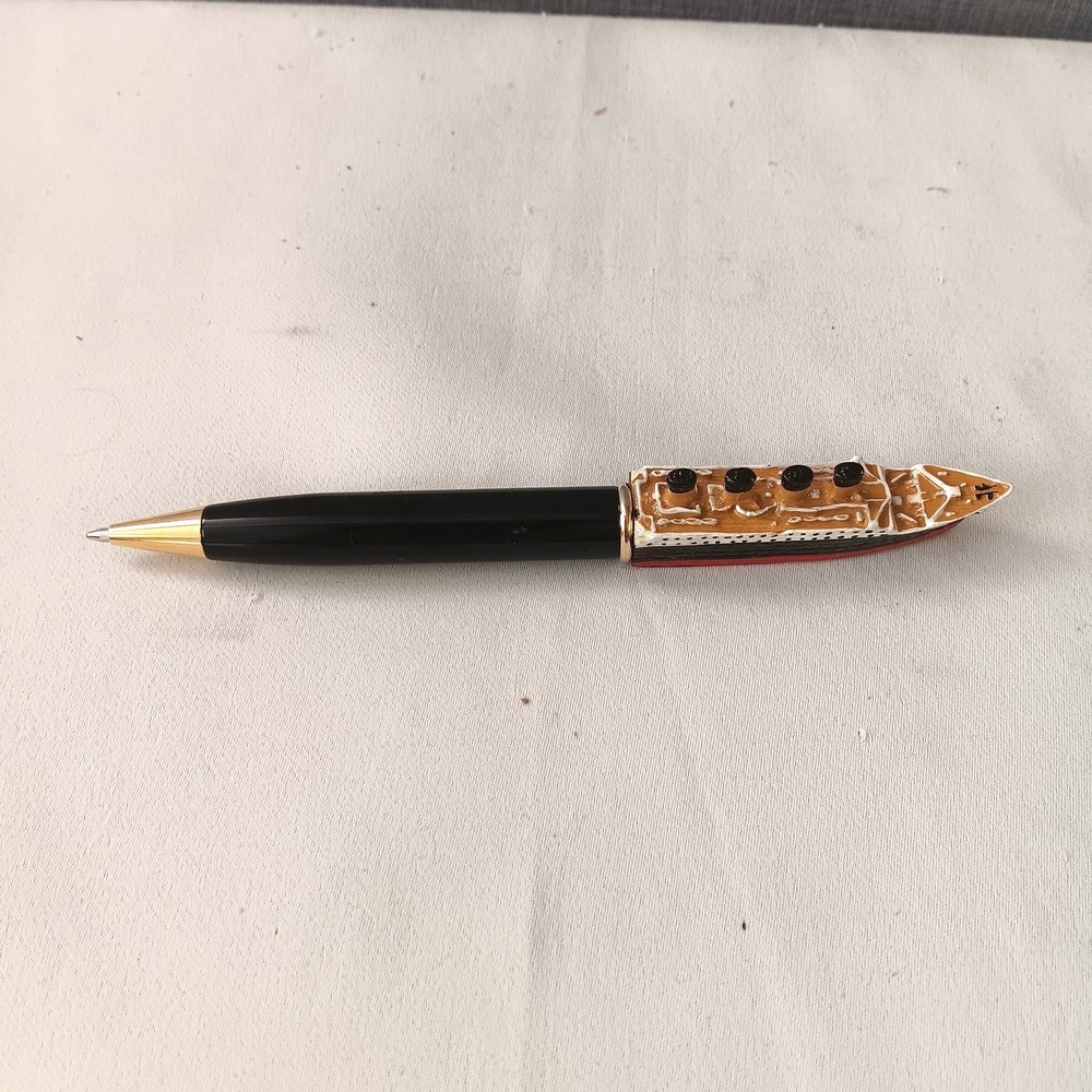 Play Pens RMS Titanic Ship 3D Sculptural Ballpoint Pen‎ Black Gold Nautical Gift